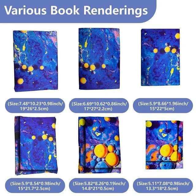 Alt view image 3 of 7 - Flower Stretchable Book Cover Leaf Floral Washable Reusable Large Nylon Cloth Polyester Book Protector Elastic Notebook Wraps Suitable for Most Books Planner Journaling