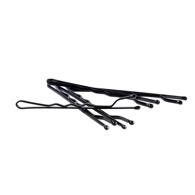 Alt view image 3 of 6 - No Slip Bobby Pins, Black High Gloss, 48 Count, for Pain-Free Comfortable All-Day Styling and Updos, All Hair Types