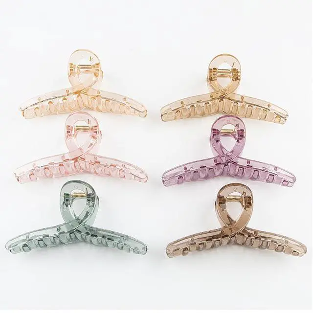 Main image of 6pcs Large 4.7inch Acrylic Jelly Hair Claws for Women - Strong Hold Clips for Thick, Curly & Thin Hair, Wonderful Gift, Super Cute Colors