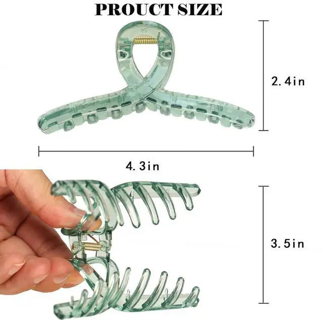 Alt view image 5 of 7 - 6pcs Large 4.7inch Acrylic Jelly Hair Claws for Women - Strong Hold Clips for Thick, Curly & Thin Hair, Wonderful Gift, Super Cute Colors