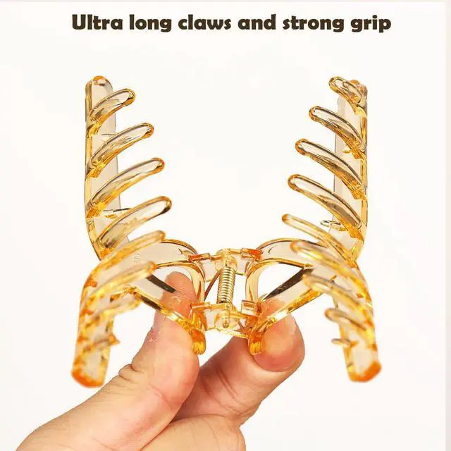 Alt view image 6 of 7 - 6pcs Large 4.7inch Acrylic Jelly Hair Claws for Women - Strong Hold Clips for Thick, Curly & Thin Hair, Wonderful Gift, Super Cute Colors
