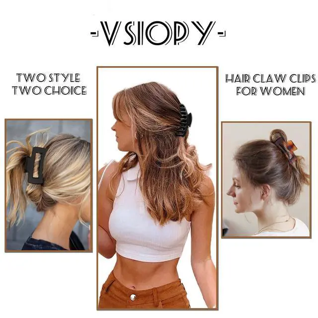 Alt view image 2 of 7 - 6pcs Medium Large Matte Square Claw Hair Clips for Women: Versatile Styling for Thick & Thin Hair