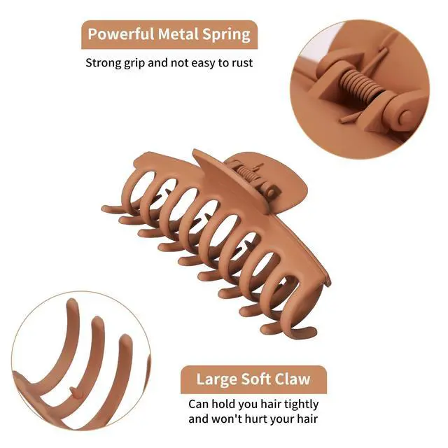 Alt view image 6 of 7 - 6pcs Medium Large Matte Square Claw Hair Clips for Women: Versatile Styling for Thick & Thin Hair