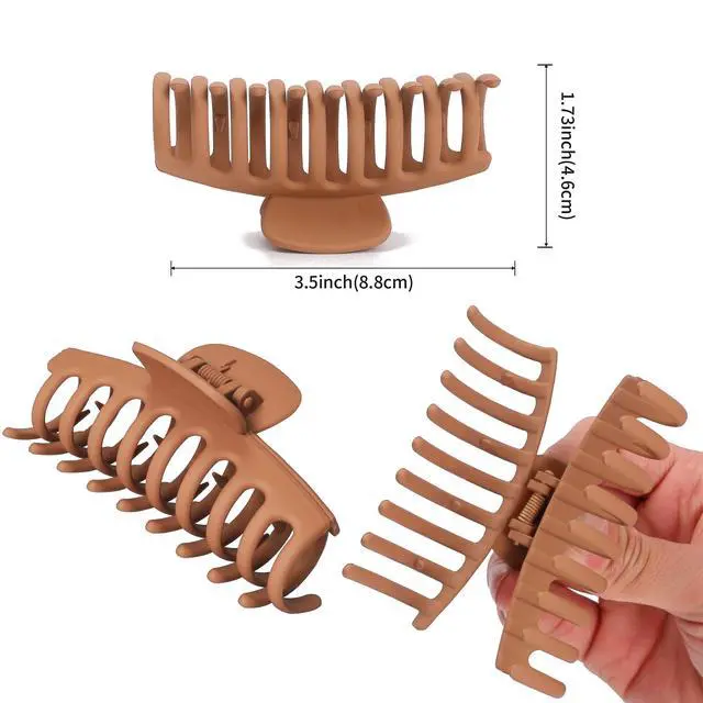 Alt view image 7 of 7 - 6pcs Medium Large Matte Square Claw Hair Clips for Women: Versatile Styling for Thick & Thin Hair