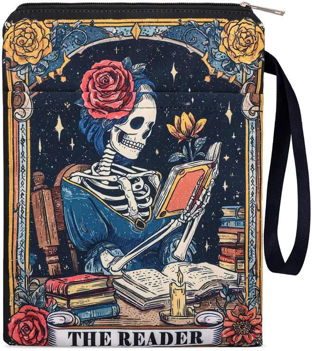 Main image of Gothic Book Sleeve Pouch - Books Covers Protector for Paperbacks | Waterproof Library Reading Accessories with Handle Pocket Birthday Halloween Christmas Gift for Reader Student Women