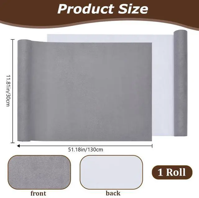 Alt view image 2 of 7 - 51 x 11.8 Inch Silver Gray Book Cloth Paper Backed Book Cover Suede Fabric Surface Bookbinding for Book Binding Supplies Scrapbooking Protector Book Cloth Album Adult DIY Crafts