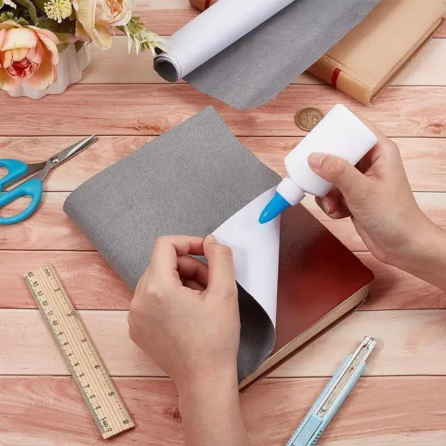 Alt view image 3 of 7 - 51 x 11.8 Inch Silver Gray Book Cloth Paper Backed Book Cover Suede Fabric Surface Bookbinding for Book Binding Supplies Scrapbooking Protector Book Cloth Album Adult DIY Crafts