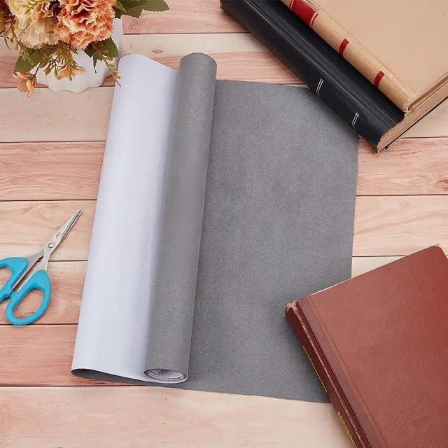 Alt view image 4 of 7 - 51 x 11.8 Inch Silver Gray Book Cloth Paper Backed Book Cover Suede Fabric Surface Bookbinding for Book Binding Supplies Scrapbooking Protector Book Cloth Album Adult DIY Crafts