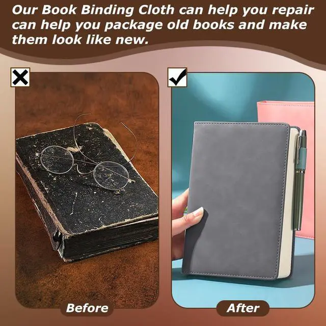 Alt view image 7 of 7 - 51 x 11.8 Inch Silver Gray Book Cloth Paper Backed Book Cover Suede Fabric Surface Bookbinding for Book Binding Supplies Scrapbooking Protector Book Cloth Album Adult DIY Crafts