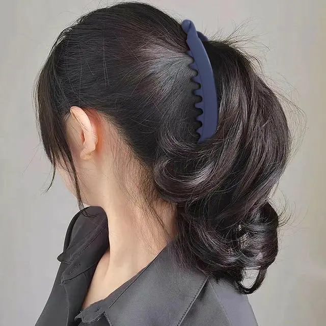Alt view image 6 of 6 - 3pcs Large Banana Hair Clips for Women, Strong Claw Clip Barrettes, Vintage Non-Slip Double Combs Hairstylist Accessories for Thick, Long, Curly Hair - Black, Dark Coffee, Dark Blue