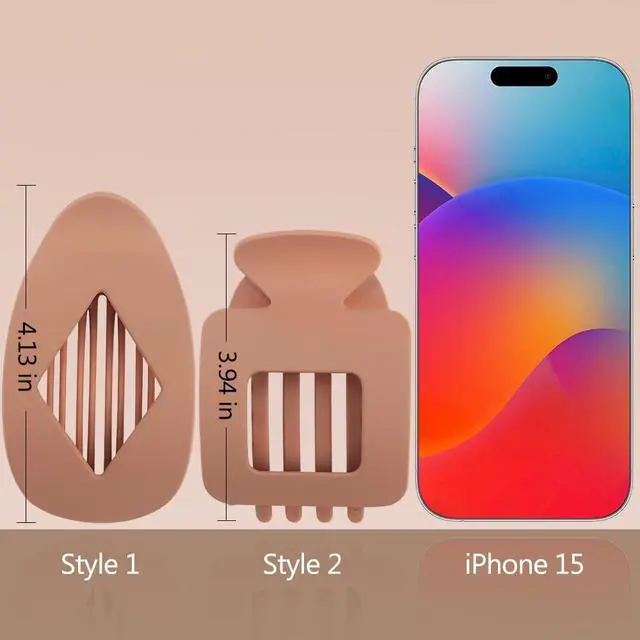 Alt view image 5 of 7 - 8Pcs Flat Hair Clips for Women - Large Matte Flat Claw Clips 2 Styles Strong Hold Lay Down Claw Clips for Women Thick & Thin Hair Styling Accessories