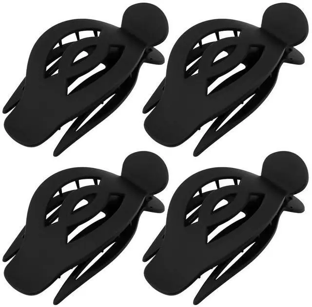 Main image of Flat Hair Clips for Women Large & Medium Size Claw Clip for Girls Thick & Thin Hair Accessories for Women Girls Black, 4 Pack