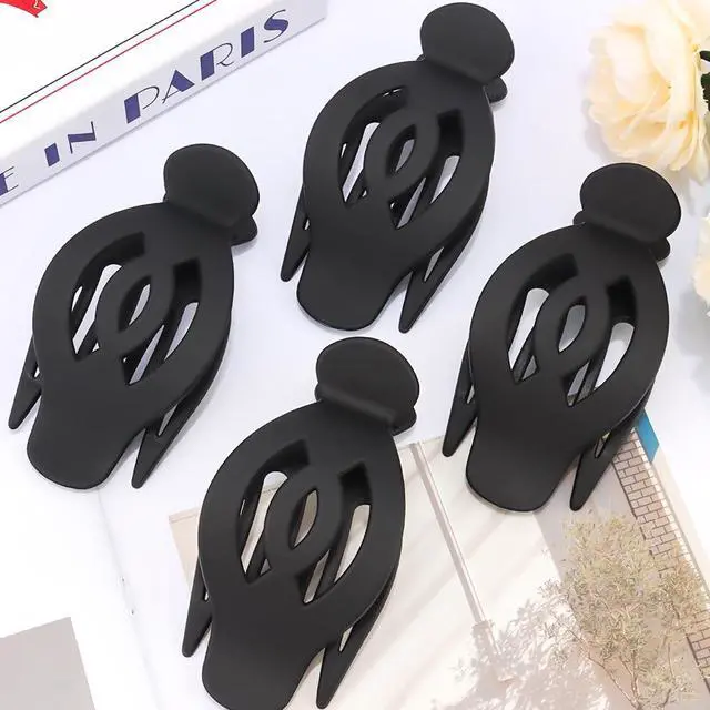 Alt view image 5 of 7 - Flat Hair Clips for Women Large & Medium Size Claw Clip for Girls Thick & Thin Hair Accessories for Women Girls Black, 4 Pack