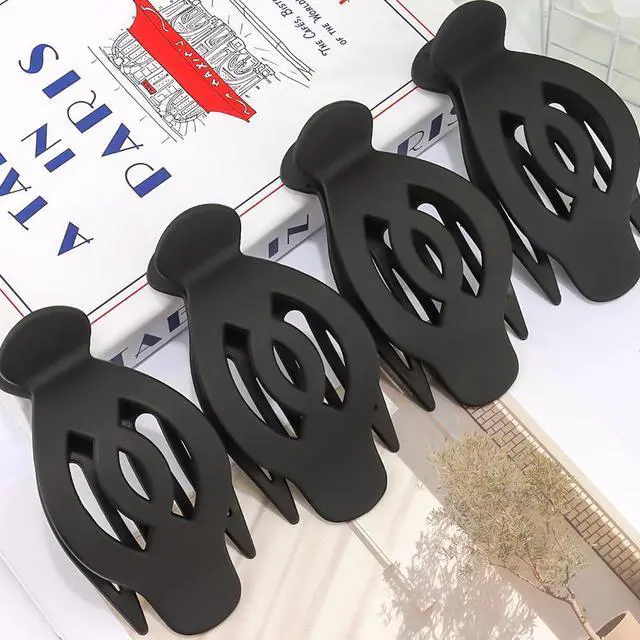 Alt view image 6 of 7 - Flat Hair Clips for Women Large & Medium Size Claw Clip for Girls Thick & Thin Hair Accessories for Women Girls Black, 4 Pack