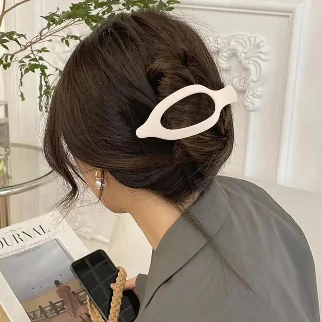 Alt view image 2 of 7 - Large Duck Billed Matte Neutral Hair Clips, 4 Pcs Barrettes Hair Accessories for Women | French Concord Duck Billed Alligator Hair Clips Barrettes Hair Accessories Matte Neutral Color 4Pcs
