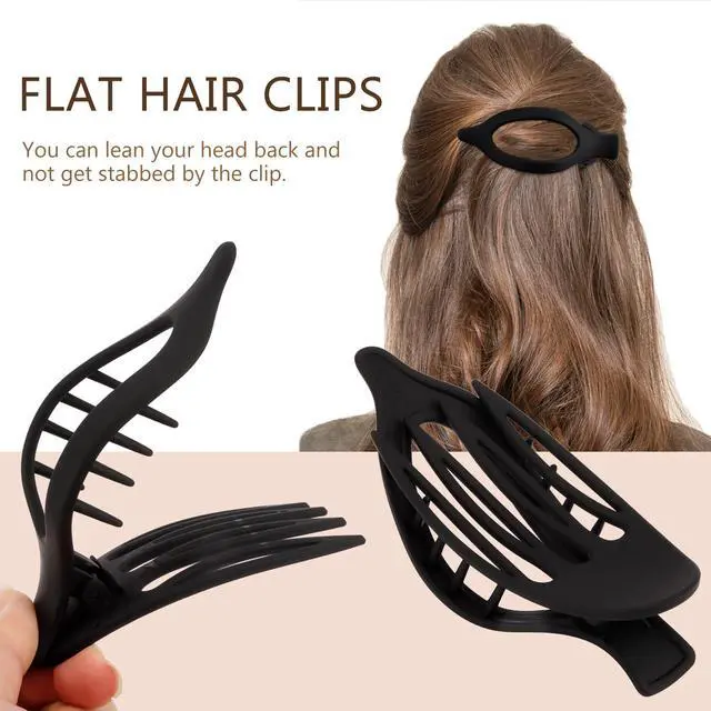 Alt view image 5 of 7 - Large Duck Billed Matte Neutral Hair Clips, 4 Pcs Barrettes Hair Accessories for Women | French Concord Duck Billed Alligator Hair Clips Barrettes Hair Accessories Matte Neutral Color 4Pcs