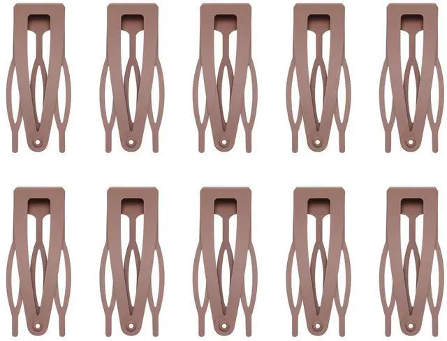 Main image of 10 Pcs Double Grip Hair Clips, Metal Snap Hair Clips Hair Barrettes | Non Slip Hair Clips Brown Barrettes Women Hair Styling Hair Accessories for Thin Thick Hair