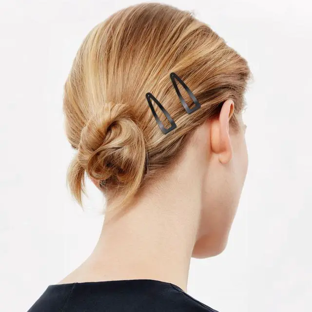 Alt view image 5 of 7 - 10 Pcs Double Grip Hair Clips, Metal Snap Hair Clips Hair Barrettes | Non Slip Hair Clips Black Barrettes Women Hair Styling Hair Accessories for Thin Thick Hair