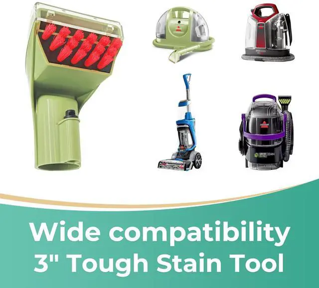 Alt view image 2 of 6 - 3" Tough Stain Brush Tool 1400B Replacement Parts for Bissell Little Green | 1400B 1400M 1400W 3369 2513W 4075 3860 2513E Machine Nozzle Head Attachments for Portable Carpet & Upholstery Cleaner