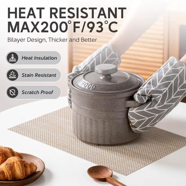 Alt view image 2 of 7 - Placemats Set of 4, Heat Resistant Place Mats, Washable PVC Table Mats, Woven Vinyl Plastic Placemats for Dining Table, Non-Slip Stain Resistant Kitchen Table Placemats Easy to Clean?Beige?