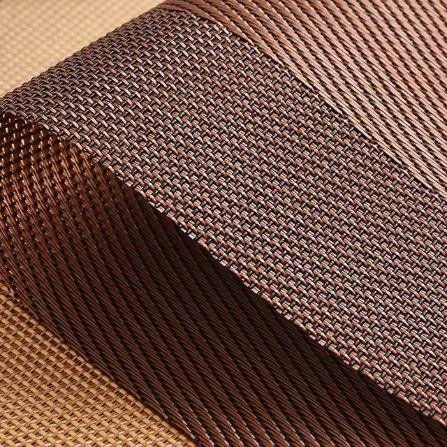 Alt view image 4 of 6 - Table Placemats Dining Table Place Mats Set of 4 Heat Resistant Insulation Non-Slip Vinyl for Kitchen Dining Room 18" * 12" Dark Brown