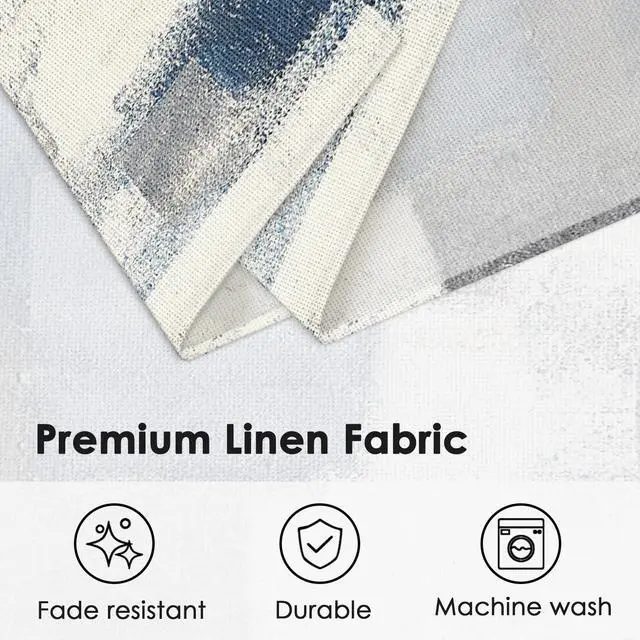 Alt view image 3 of 7 - Farmhouse Placemats Set of 4, 12x18 Inch, Abstract Blue Grey | Abstract Vintage Art Painting Table Mats for Outdoor Home Party Kitchen Dining Decoration