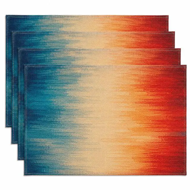 Main image of 12x18 Inch Farmhouse Placemats, 4Pcs Heat Resistant Washable Place Mats | Waterproof Non-Slip Wipeable Table Mats for Outdoor Home Party Kitchen Dining Decoration