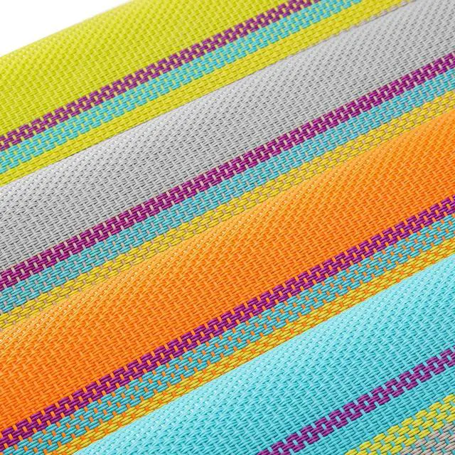Alt view image 7 of 7 - Placemats Set of 4 Colorful Woven Vinyl Place Mats for Dining Table Reversible PVC Heat Resistant Table Mats (4, Multicolor)