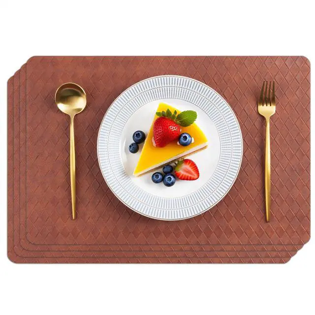 Main image of Indoor/Outdoor Washable Vinyl Faux Leather Placemats, Set of 4