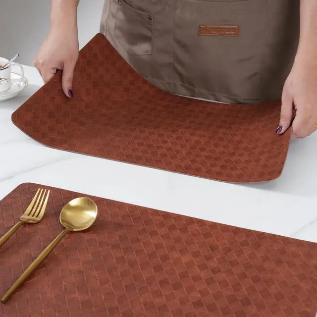 Alt view image 5 of 7 - Indoor/Outdoor Washable Vinyl Faux Leather Placemats, Set of 4