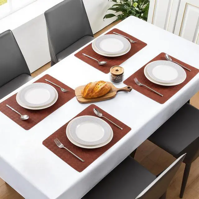 Alt view image 6 of 7 - Indoor/Outdoor Washable Vinyl Faux Leather Placemats, Set of 4