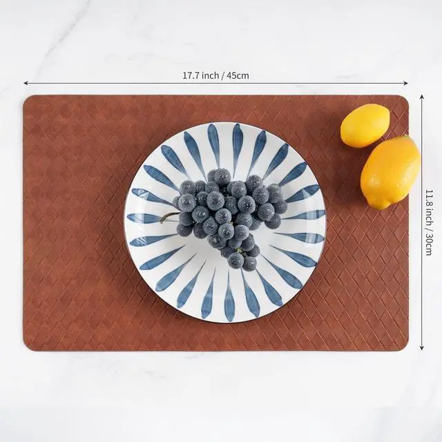 Alt view image 4 of 7 - Indoor/Outdoor Washable Vinyl Faux Leather Placemats, Set of 4