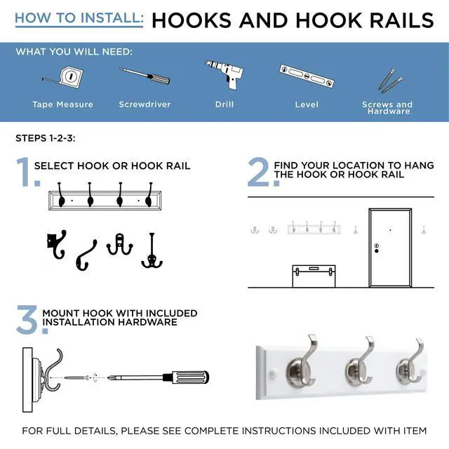 Alt view image 2 of 6 - Heavy Duty (1-Pack) Coat and Hat Wall Hooks Double Hooks for Mounted Hanging Matte Nickel Wall Mount Hanger Backpack, Purse, Bag, Towel Organization Decorative Wall Hooks B59303G-SN-C