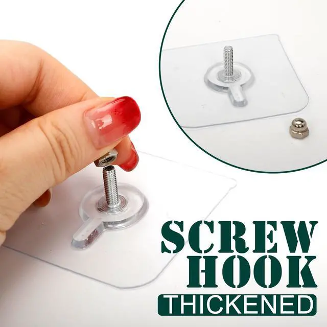 Alt view image 5 of 6 - 14 Pcs Transparent Adhesive Wall Hooks for Pictures, Kitchen & Bathroom | No-Drill Hanging Hooks for Photos, Towels, Keys & Small Accessories in Homes, Offices, Dorms and Rental Spaces