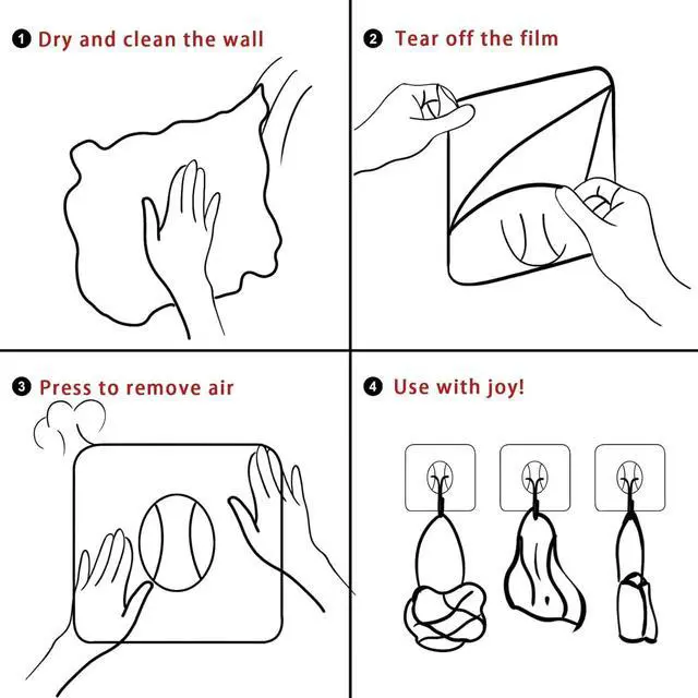 Alt view image 7 of 7 - Adhesive Wall Hooks for Hanging Heavy Duty Towel Coat Hooks | Waterproof Transparent Hook for Bathroom Shower Kitchen Keys Door Outdoor Home Improvement Utility Hook 10 Pack