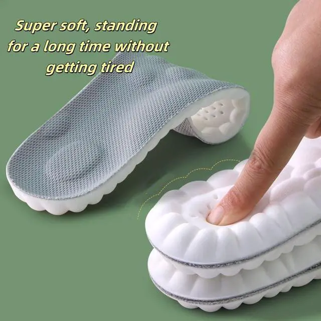 Alt view image 3 of 7 - Insoles for Women man,Cloud Soles for Men Women,4D Cloud Soles for Men,Anti Fatigue, Shock Absorption, Foot Pain Relief (Gray, S)
