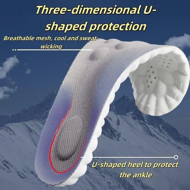Alt view image 6 of 7 - Insoles for Women man,Cloud Soles for Men Women,4D Cloud Soles for Men,Anti Fatigue, Shock Absorption, Foot Pain Relief (Gray, S)