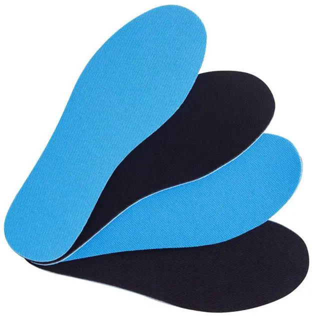 Alt view image 2 of 6 - 2 Pairs Breathable Insoles, Super-Soft, Sweat-Absorbent, Double-Colored and Double-Layered Shoe Inserts of Foam That Fit in Any Shoes (Blue/Black, 12.5-14.5 Women/9.5-13.5 Men)