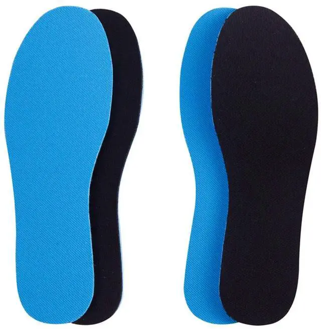 Main image of 2 Pairs Breathable Insoles, Super-Soft, Sweat-Absorbent, Double-Colored and Double-Layered Shoe Inserts of Foam That Fit in Any Shoes (Blue/Black, 12.5-14.5 Women/9.5-13.5 Men)