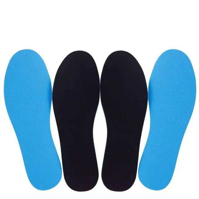 Alt view image 3 of 6 - 2 Pairs Breathable Insoles, Super-Soft, Sweat-Absorbent, Double-Colored and Double-Layered Shoe Inserts of Foam That Fit in Any Shoes (Blue/Black, 12.5-14.5 Women/9.5-13.5 Men)