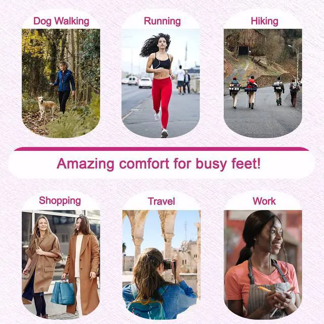 Alt view image 7 of 7 - Memory Foam Insoles for Women Replacement Comfort 6mm Pink US 7 | Shoe Inserts for Casual Shoes Refresh Daily Comfort Cushion Insoles for Standing Walking All Day Shock Absorbing
