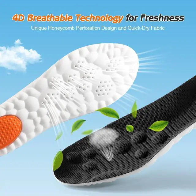 Alt view image 4 of 7 - 4D Cloud-Soft Comfort Soles for Women - Memory Foam Cushioning Steppers Insoles with Heel Shock Pad - Trim-to-Fit Arch Support Insoles for Foot Pain Relief and Fatigue Reduction (US W 6.5-9)