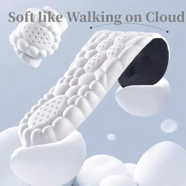 Alt view image 3 of 7 - Insoles Men, Shoe Inserts for Men, 4D Cloud Insoles for Men and Women, Steeper Insoles for Boots & Sneakers, Cuttable, Anti Fatigue, Shock Absorption, Foot Pain Relief (L: Men7-11)