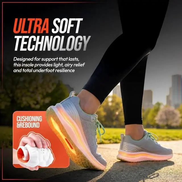 Alt view image 4 of 7 - New Steppers Insoles,Cloud Like Soles for Men & Women 4D Cloud Super Soft Memory Foam Shock Absorption Shoe Inserts Relieve Foot Pain for Hiking (EU 4344 | US M11-12 / W12.5-13.5)