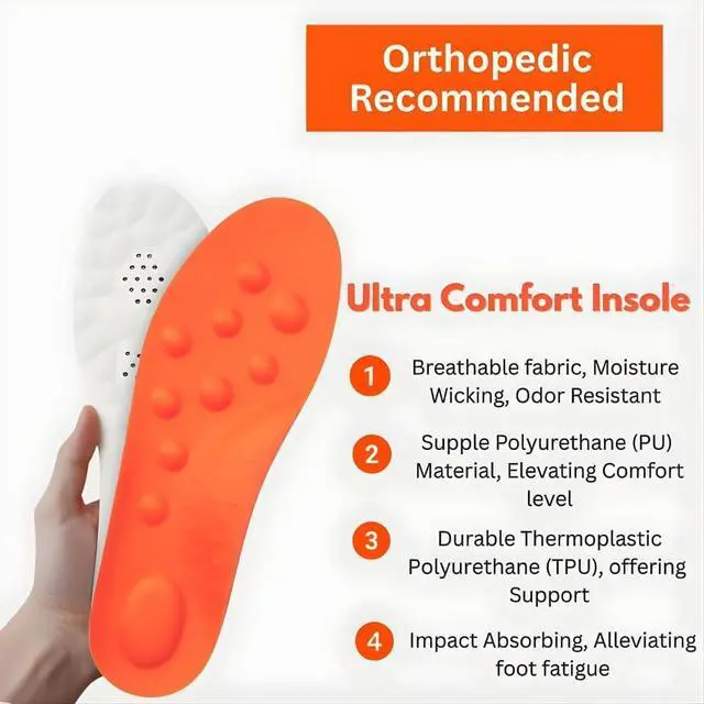 Alt view image 7 of 7 - New Steppers Insoles,Cloud Like Soles for Men & Women 4D Cloud Super Soft Memory Foam Shock Absorption Shoe Inserts Relieve Foot Pain for Hiking (EU 4344 | US M11-12 / W12.5-13.5)