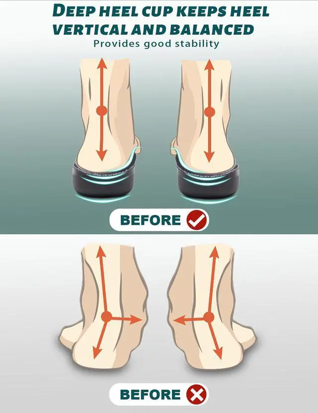 Alt view image 3 of 6 - Plantar Fasciitis Insoles for Men Women, 220+ lbs Heavy Duty Support Pain Relief Orthotics, High Arch Support for Pain Relief, Flat Feet Orthotic Insert, Work Boot Shoe Insole Fit for Standing All Day