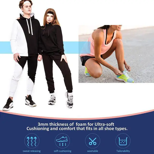 Alt view image 7 of 7 - 3 Pairs Breathable Shoe Insoles Inserts for Women Men,Navy Blue | Breathable Perforated Inserts for Women Men, Double-Layer Latex Foam, Replacement Insoles for Men 7-11 Woman 2-8, Cuttable
