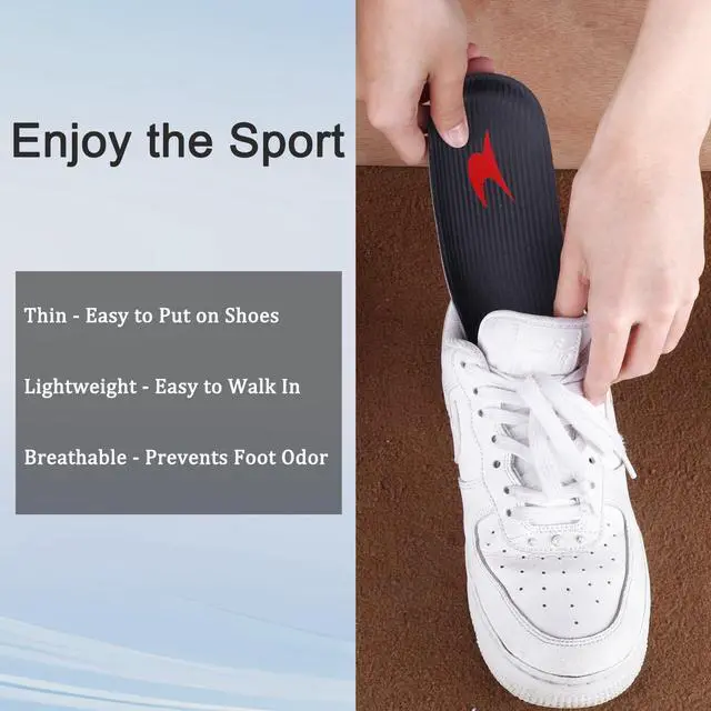 Alt view image 2 of 7 - Shoe Insoles, Comfort Thin Lightweight Shock Absorption and Cushion Soles | Memory Foam Insoles for Men and Women for Standing All Day, Anti-Fatigue, Relieve Foot Pain