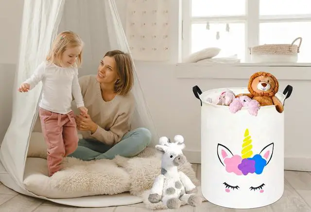 Alt view image 3 of 7 - Round Laundry Basket Storage Bins Nursery Hamper Gift Baskets for Home,Office,Home Decor