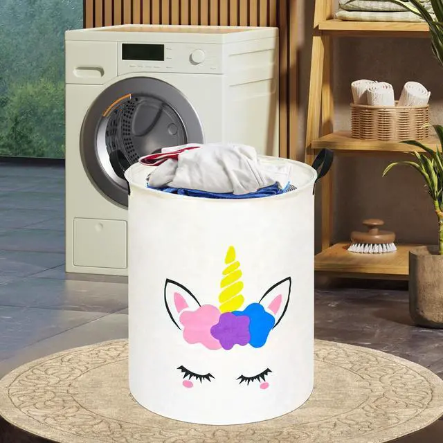 Alt view image 5 of 7 - Round Laundry Basket Storage Bins Nursery Hamper Gift Baskets for Home,Office,Home Decor